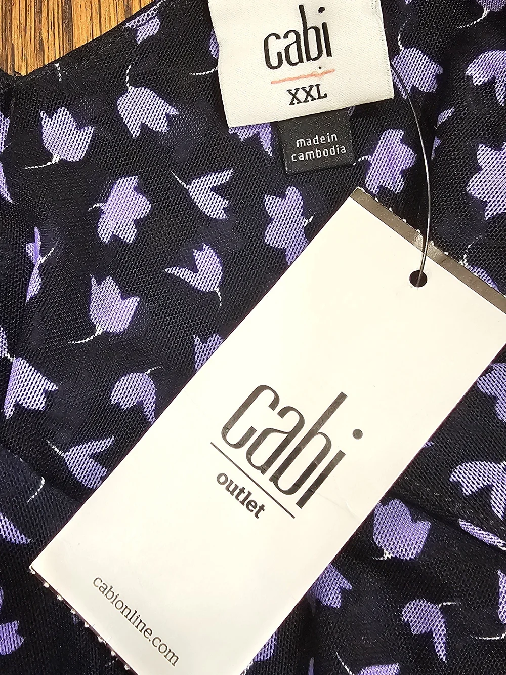 CAbi Navy with Lavender Micro-Print Swim Cover Dress